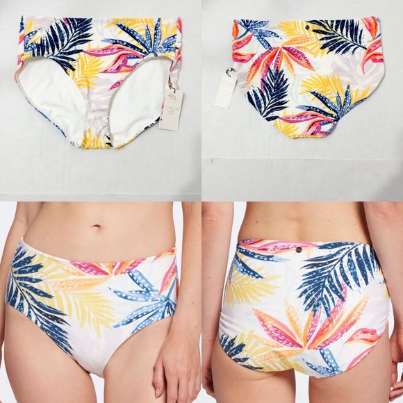 CALIA by Carrie Underwood Other - CALIA  NWT Sz XL Watercolor Palms Multi Sculpt Mid Rise Swim Bottom